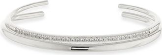 Nordstrom Set of 2 Demi Fine Cubic Zirconia Cuff Bracelets in Sterling Silver Plated at Nordstrom
