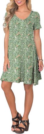 Generic Summer Dresses for Women UK V Neck Ladies Dress Casual Short Sleeve Dress with Pockets