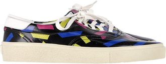 Saint Laurent Womens Leather Printed Low Top Sneaker (Authentic Pre-Loved)