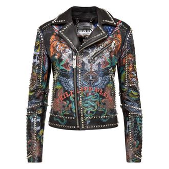 Philipp Plein Leather Jackets - Jackets - Mujer - Negro - M