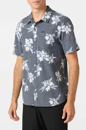 O'Neill Trvlr Upf Traverse Slub Relaxed Button-Up In Graphite