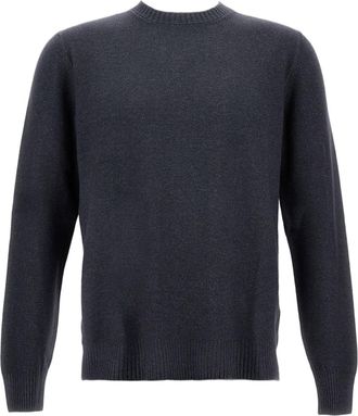 Gran Sasso Minimalist Crew Neck Sweater with Ribbed Trims