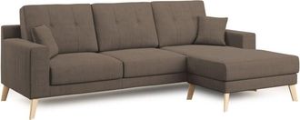 Divani.Store Danish Sof&aacute; Rinconero Moderno Reversible De Tela Suave E Impermeable 237 Cm Marr&oacute;n