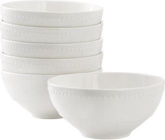 Elama 6 Piece Stoneware Cereal Bowl Set in White at Nordstrom