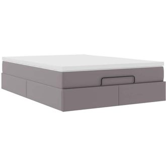 vidaXL Vidaxl - Estructura Cama Otomana Colch&oacute;n Cuero Sint&eacute;tico Gris 140x200cm