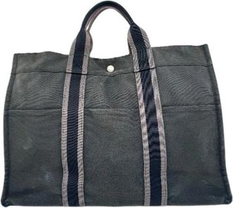 Herm&egrave;s Pre-owned Tote Bag - Dames - Vintage Shopper - Zwart - ONE Size - Katoen - Vintage