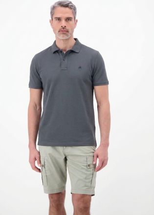 Lerros Poloshirt LERROS Poloshirt, COOL & DRY und Logo-Stitch, Herren, Gr. XXL, lava grau, 60% Baumwolle, 40% Polyester, ohne Ausschnitt, Shirts Poloshirt, T