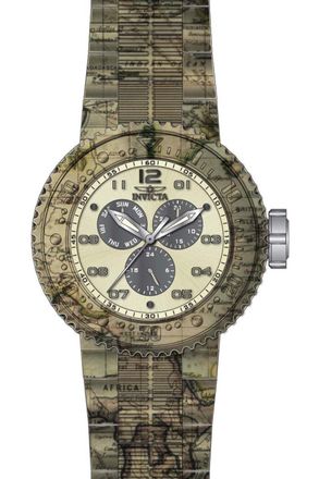 Invicta Pro Diver 50215 Herenhorloge - Quartz Uurwerk - Roestvrij Staal met Beige Wijzerplaat - 52 mm