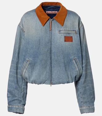 Acne Studios Okra suede-trimmed denim blouson jacket