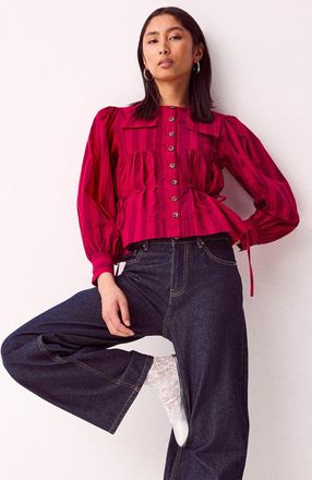 Damson Madder Womens Red stripes blouse