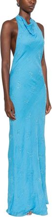 Staud Roselle Jurk - Dames - Avondkleed - Blauw - M - Polyester - Kleedjes