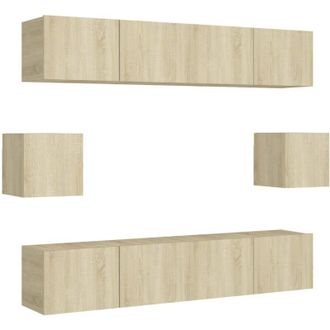vidaXL Vidaxl - Juego De Muebles De Sal&oacute;n 6 Piezas Roble Sonoma