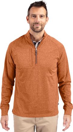 Cutter & Buck Adapt Eco Knit Heather Mens Quarter Zip Pullover