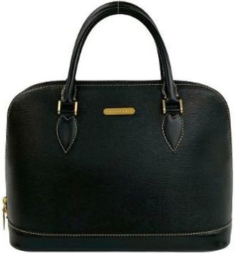 Burberry Pre-owned Handbags, female, Black, Size: ONE SIZE Pre-owned Leather Handbag