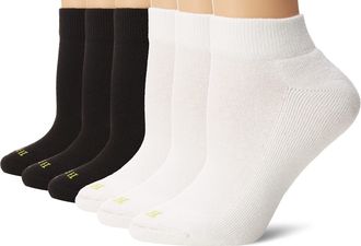 Hue Womens Quarter Top with Cushion 6 Pack, Black/Multi, One Size