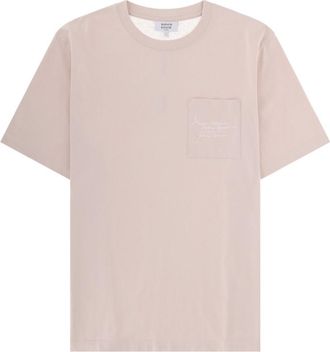 Maison Kitsun&eacute; Light Pink Embroidery T-Shirt