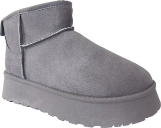 Generic Ladies Platform Booties Faux Suede Fur Lined Comfy Cosy Winter Womens Ankle Boots Size (Grey, UK Footwear Size System, Adult, Women, Numeric, Medium, 