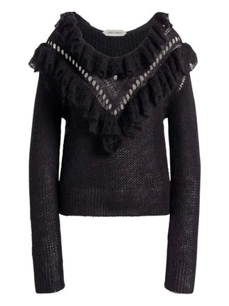 Alberta Ferretti Maglione con ruches - Nero
