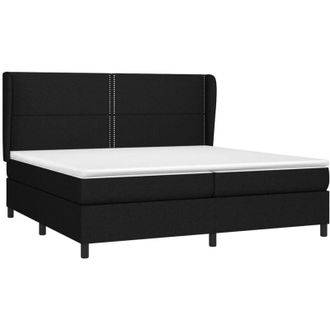 vidaXL Vidaxl - Cama Box Spring Con Colch&oacute;n Tela Negro 200x200 Cm