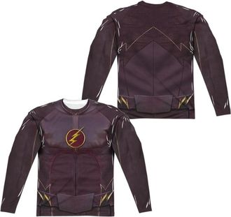 Gildan The Flash Flash Uniform (Front/Back Print) Long Sleeve Adult Poly Crew Tee / T-Shirt