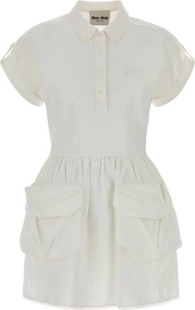 Miu Miu White Cotton Blend Dress