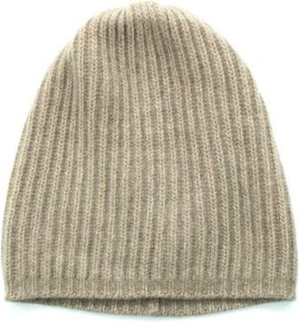 Portolano Cashmere ribbed beanie in Nile Brown at Nordstrom