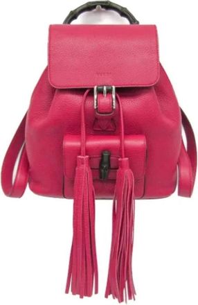 Gucci Pre-owned Leather gucci-bags - Dames - Vintage Rugzakken - Roze - ONE Size - Leer - Vintage