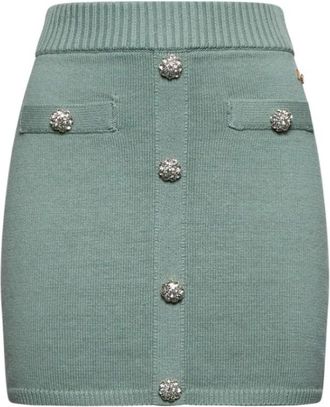 Silvian Heach Rok met decoratieve knopen - Dames - Korte rokken - Groen - M - Katoen - Rokken