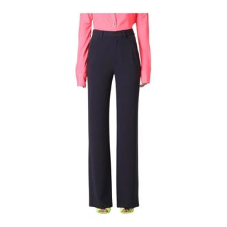 Vivienne Westwood Broeken, Dames, Blauw, S, Wijde Crêpe Broek