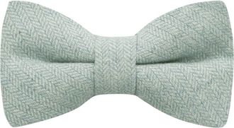 King & Priory Mint Green Herringbone Bow Tie