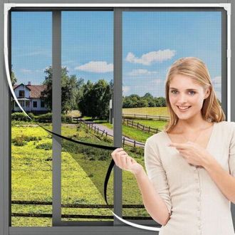 OEM Mosquitera Magn&eacute;tica Para Ventana, De Fibra De Vidrio, Tama&ntilde;o Ajustable Para Montaje Por El Usuario, Marco Desmontable, No Requiere Taladrar, Ideal Pa