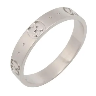 Gucci Silver White Gold (18K) Band Ring (Pre-Owned)