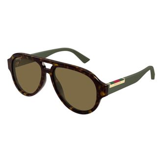 Gucci Aviator Sunglasses - male - Gucci - Sunglasses - Brown - 55 MM - Accessories