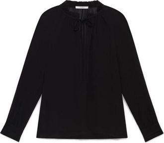 Maliparmi Vloeiend Georgette Shirt - Dames - Blouses - Zwart - L - Overhemden