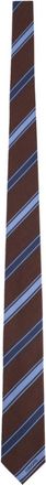Ferragamo Brown Cravatta Stripes Tie
