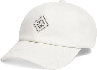 Casablanca Cappello in cotone con applicazioni logo - Bianco