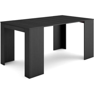 Skraut Home Consolle allungabile, Tavolo consolle allungabile, 160, Per 8 persone, Tavolo da pranzo, Stile moderno, Nero - Skraut Home