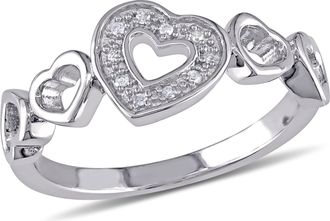 Mimi & Max Diamond Heart Ring in Sterling Silver