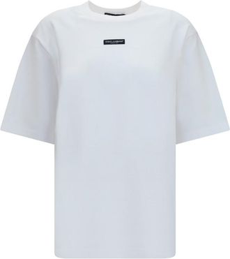 Dolce & Gabbana White Logo Crew Neck T-Shirt