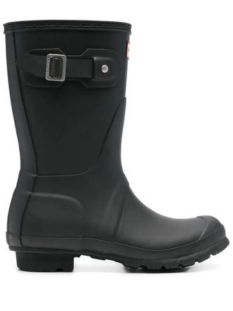 Hunter 25 mm kniehoge regenlaarzen met logopatch - Zwart