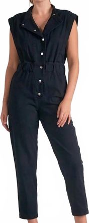 Elan Jack Sleeveless Jumpsuit In Black