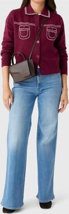 27 Miles Malibu Shirley Cardigan In Plum/ivory