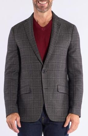 The Savile Row Company Windowpane Knit Sport Coat in Grey at Nordstrom Rack, Size 40Regular