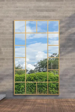 MirrorOutlet Gold Modern Wall & Leaner Garden Mirror 79x 47 200x120cm | Size: 1 Pack