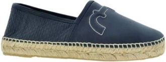 Carolina Herrera Zwarte Leren Insignia Espadrilles - Dames - Espadrilles - Zwart - 35 EU - Leer - Schoenen