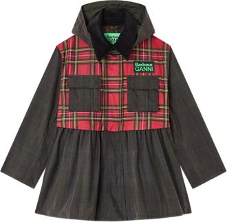 Ganni x Barbour Cappotto tartan - Verde