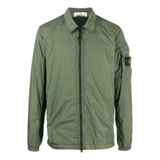 Stone Island Garment Dyed Crinkle Reps Overshirt Jacket Olive Green 771510223-V0058