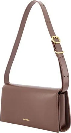 Jil Sander Womens Crossbody Bag Brown Calfskin