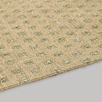 Maisons du monde Alfombra de exterior tejida beige con motivos verdes, 160x230 cm