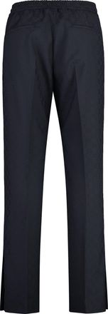 Gucci Mens Jacquard Motif Trousers Blue Cotton